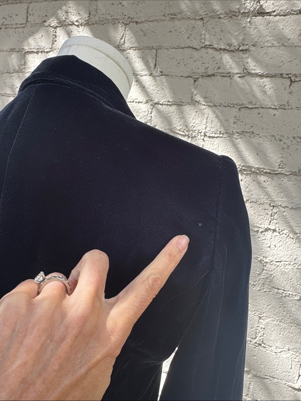 Smythe Velvet Peaked Lapel Blazer Sapphire Blue Size 2 - Picture 16 of 16